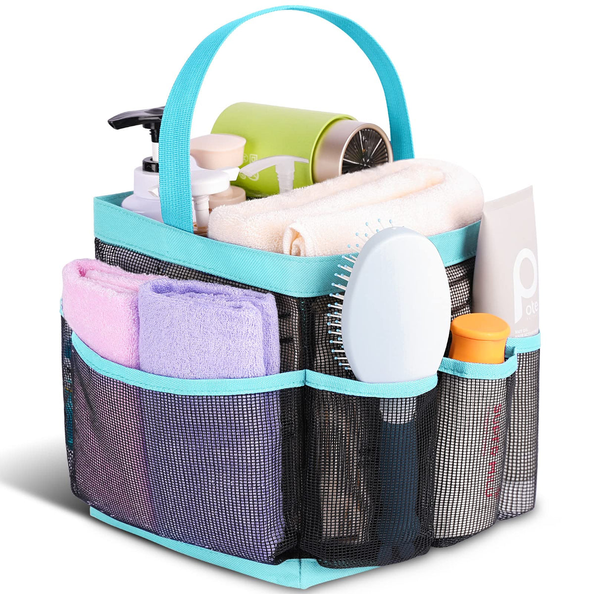 EUDELE Mesh Shower Caddy Portable for College Dorm Room Essentials, Shower Caddy Dorm with 9-Pocket Large Capacity for Beach, Swimming, Gym, Camping, Travel essentials