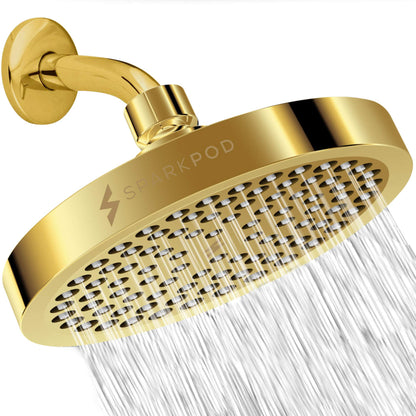 SparkPod Rain Shower Head, 6 Inch Round, Luxury Polished Chrome Finish