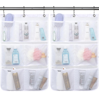 Fammart Mesh Shower Caddy Portable for College Dorm Room Essentials, Odorless Polyester Large Shower Tote Bag with Dual Handles, 8-Pocket Quick-Dry Toiletry Organizer for Travel, Beach, Camping, Gym