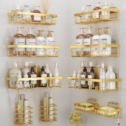 Liuoud 5 Pack Shower Caddy for Inside Shower, Pink Bathroom Decor Set
