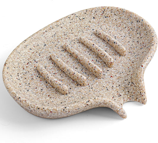 Self Draining Soap Dish for Shower & Bathroom Sink with Drain