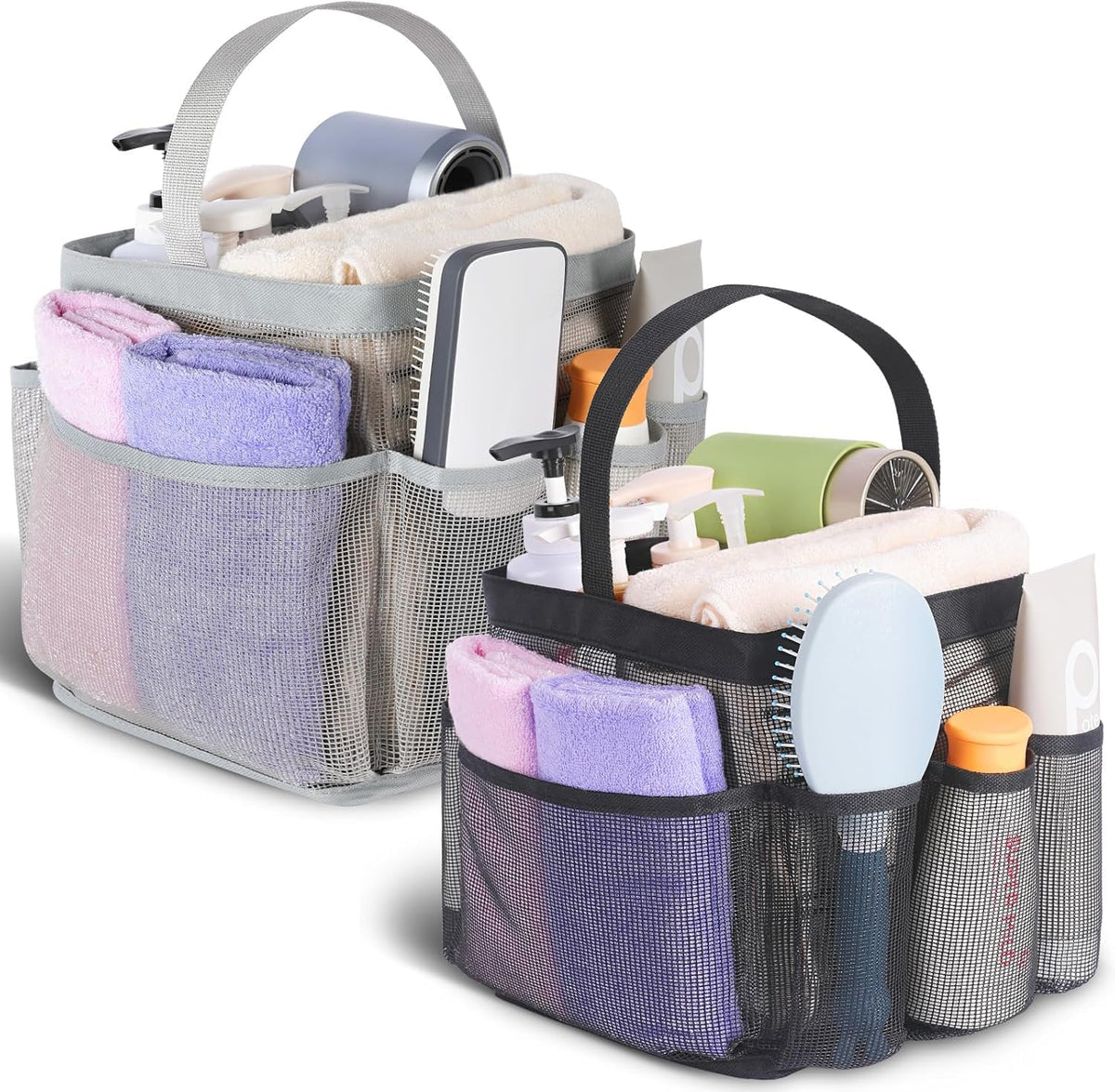 EUDELE Mesh Shower Caddy Portable for College Dorm Room Essentials, Shower Caddy Dorm with 9-Pocket Large Capacity for Beach, Swimming, Gym, Camping, Travel essentials
