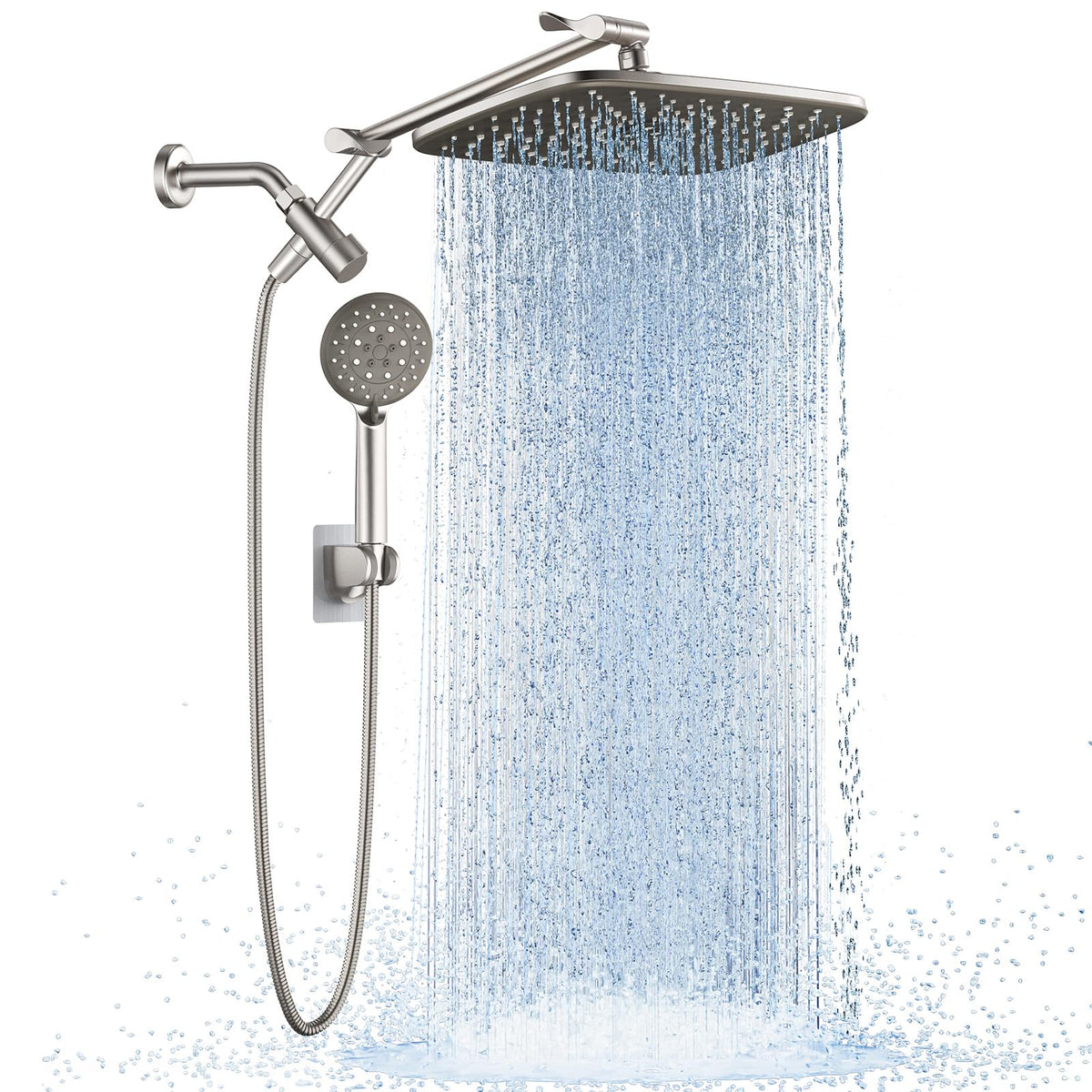 Veken 11.8" High Pressure Shower Head with Handheld, Metal Core Fittings