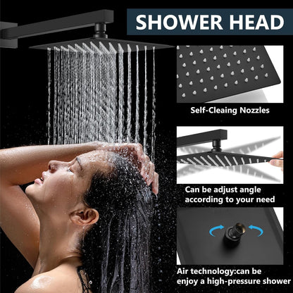 Aolemi Shower Faucet Set with Handheld Matte Black 8 Inch Head