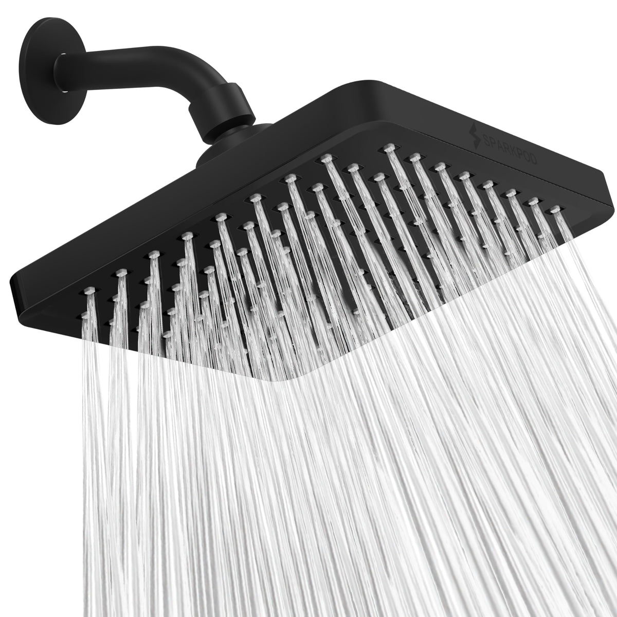 SparkPod Rain Shower Head, 8 Inch Round, Luxury Polished Chrome Finish