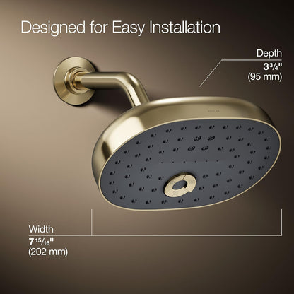 Kohler 26290-G-AF Statement® Three-function showerhead, 1.75 gpm, Vibrant French Gold