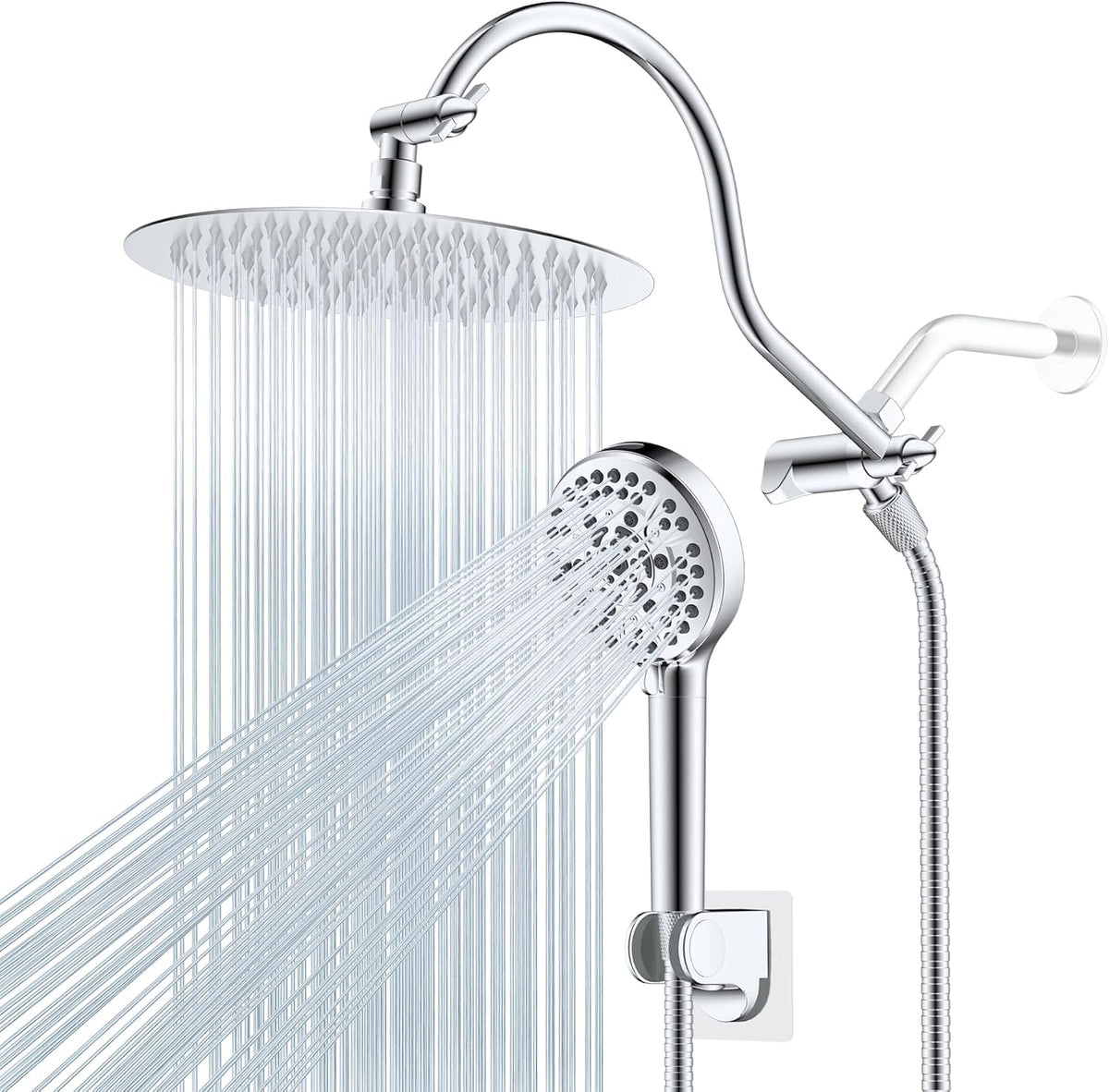 Hibbent All Metal cUPC Certified Shower Head, 10'' Rainfall Shower Head
