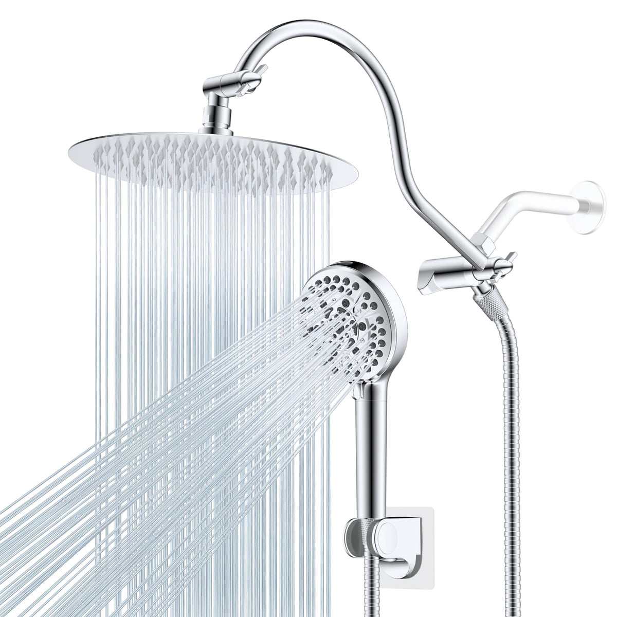 Hibbent All Metal cUPC Certified Shower Head, 10'' Rainfall Shower Head