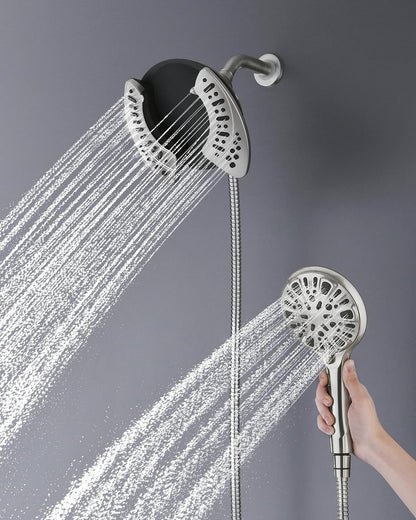 INAVAMZ 2 in 1 Shower Head with Handheld Combo High Pressure Nickel 1.8 GPM