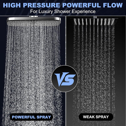 12 Inch High Pressure Rain Shower Head Combo,9 Settings Shower Handheld