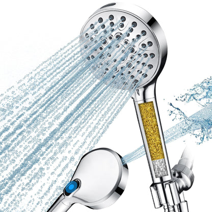 BRIGHT SHOWERS High Pressure Shower Head with Handheld, 9 Spray Settings Showerhead Built in Power Wash to Clean Tub and Pets, Extra Long 69" Hose, Adjustable Bracket, Oil-Rubbed Bronze