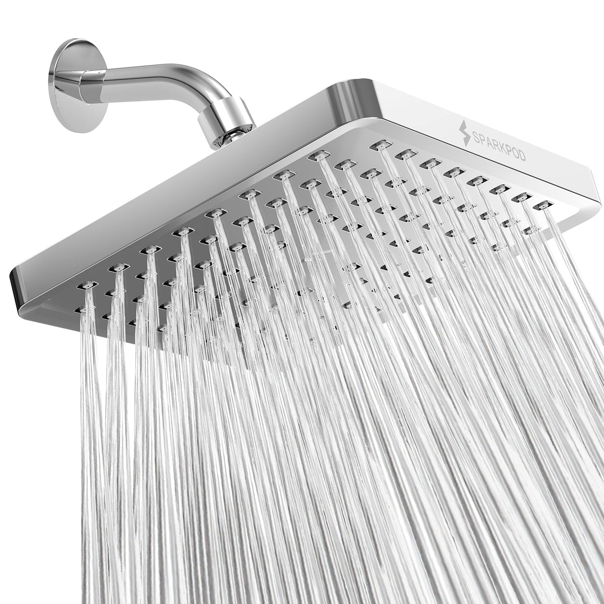 SparkPod Rain Shower Head, 6 Inch Round, Luxury Polished Chrome Finish