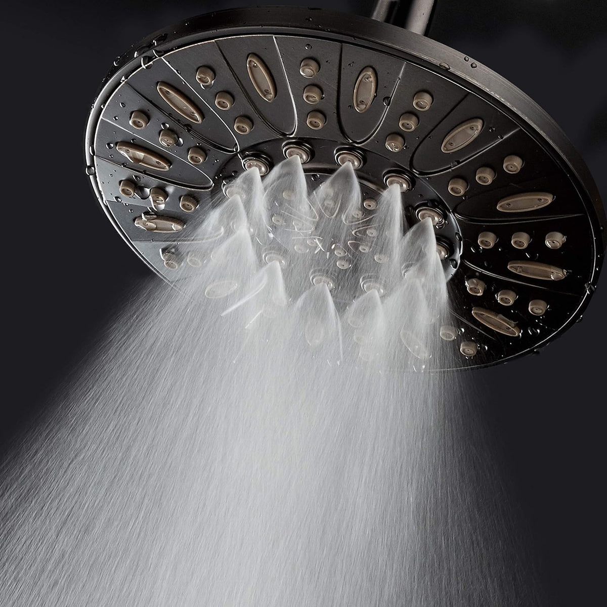AquaDance OIL RUBBED BRONZE High Pressure 6-Setting 7" Rain Shower Head – Angle Adjustable, Anti-Clog Showerhead Jets, Tool-Free Installation - USA Standard Certified - U.S. Brand