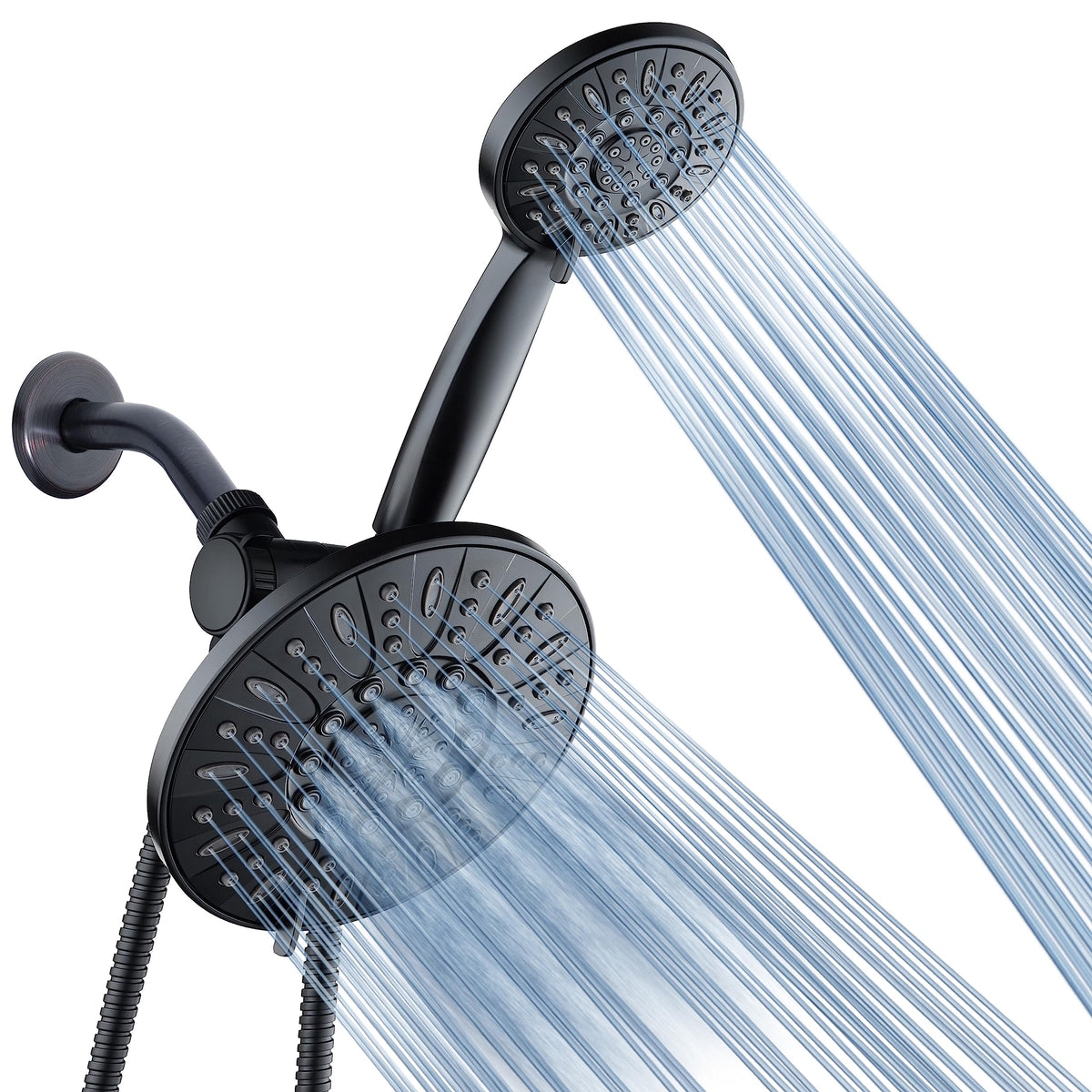 AquaDance 7" Premium High Pressure 3-Way Rainfall Combo for The Best of Both Worlds - Enjoy Luxurious Rain Showerhead and 6-Setting Hand Held Shower Separately or Together - Chrome Finish - 3328