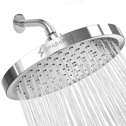 SparkPod Rain Shower Head, 6 Inch Round, Luxury Polished Chrome Finish