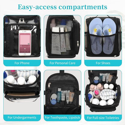 Bagmoly Hanging Shower Caddy Portable - Travel Toiletry Bag for College