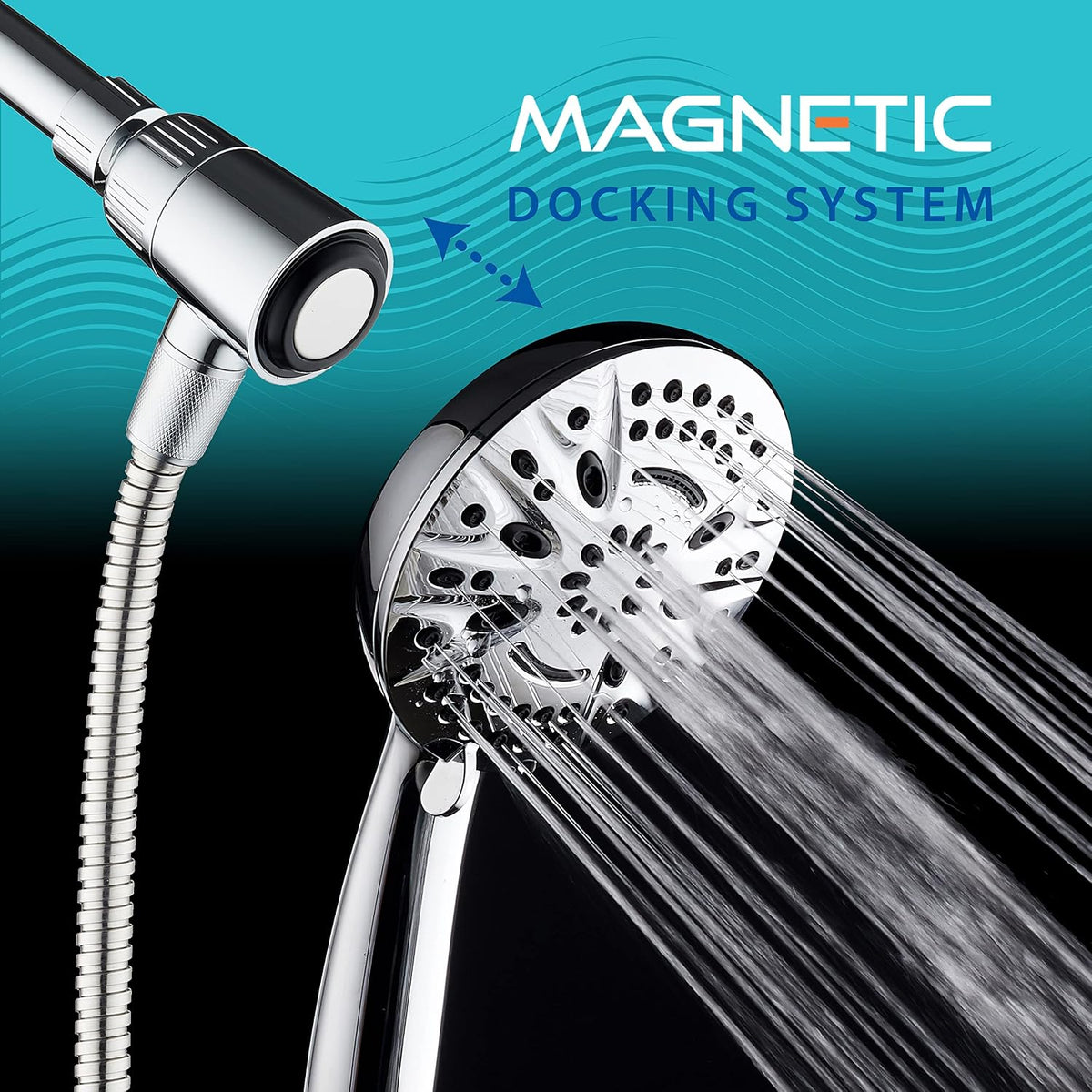 AquaDance New Magnetic Docking 8-setting High Pressure Handheld Shower Head