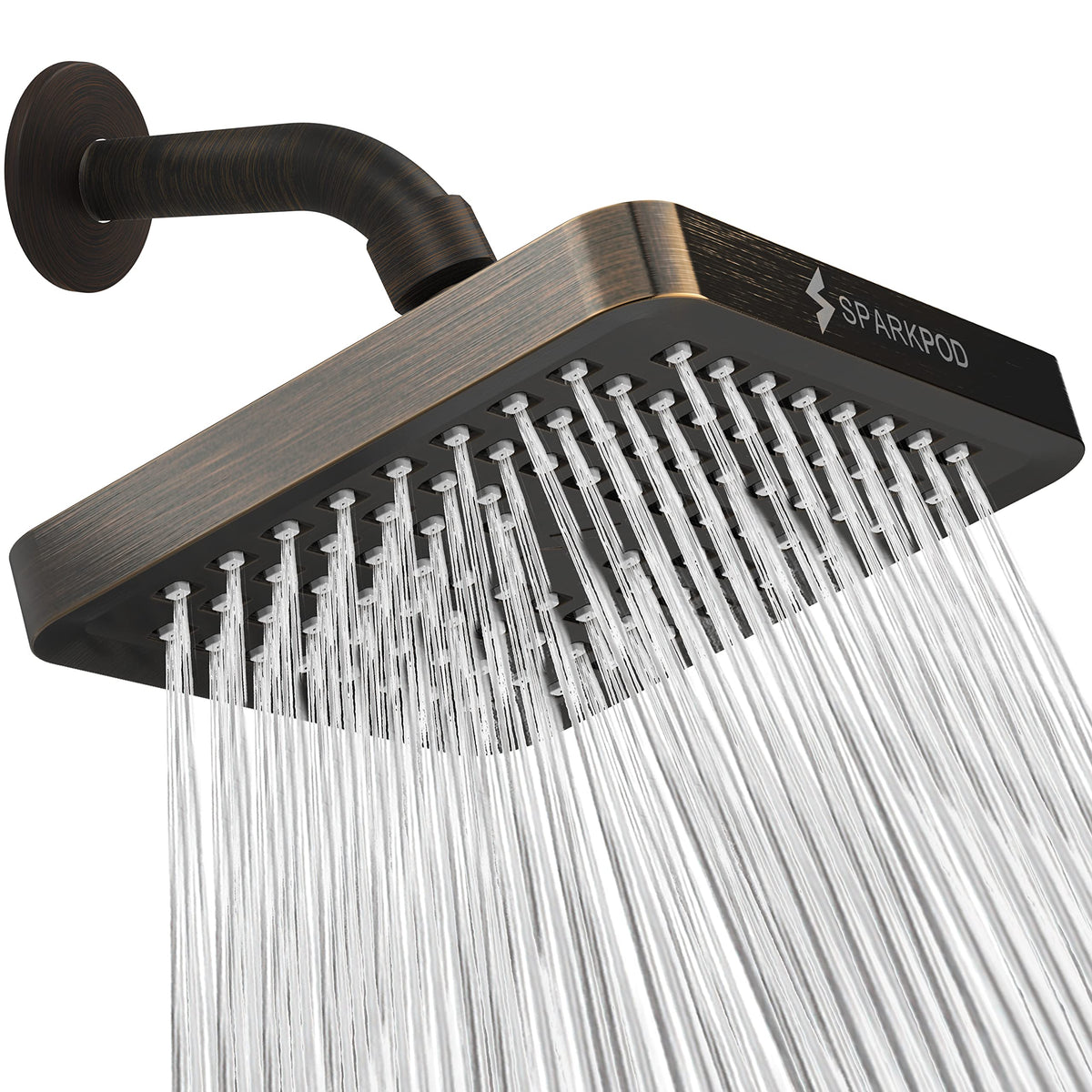 SparkPod Rain Shower Head, 6 Inch Round, Luxury Polished Chrome Finish