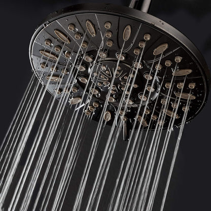 AquaDance OIL RUBBED BRONZE High Pressure 6-Setting 7" Rain Shower Head – Angle Adjustable, Anti-Clog Showerhead Jets, Tool-Free Installation - USA Standard Certified - U.S. Brand