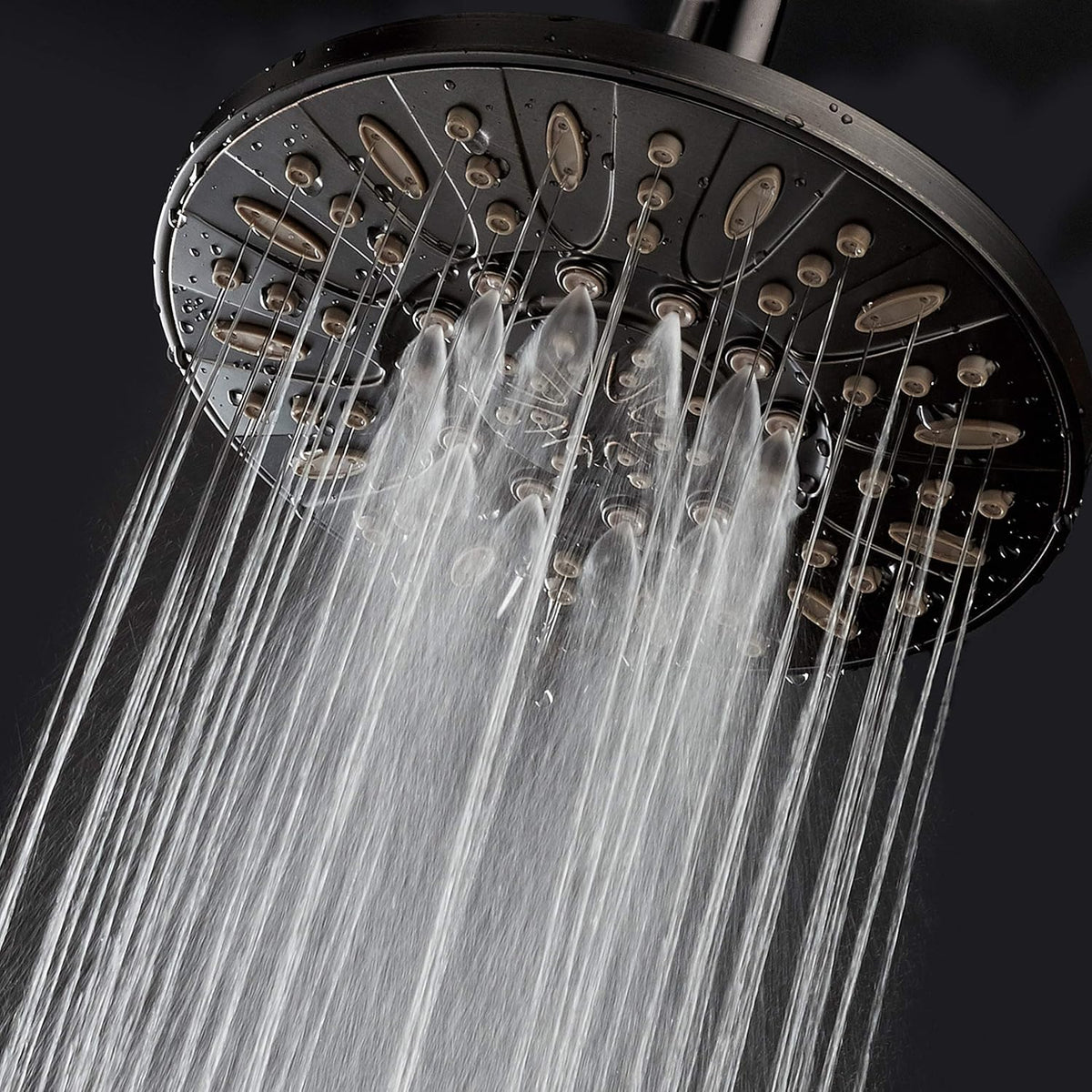 AquaDance OIL RUBBED BRONZE High Pressure 6-Setting 7" Rain Shower Head – Angle Adjustable, Anti-Clog Showerhead Jets, Tool-Free Installation - USA Standard Certified - U.S. Brand